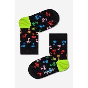 Dětské ponožky Happy Socks Palm černá barva, Skarpetki dziecięce Happy Socks Palm KPLM01-9300