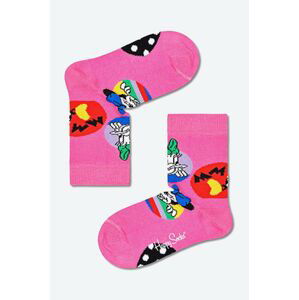 Dětské ponožky Happy Socks x Disney Daisy & Minnie fialová barva, Skarpetki Happy Socks x Disney Daisy & Minnie Dot KDNY01-3302