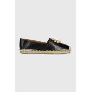 Kožené espadrilky Tory Burch Eleanor Espadrille černá barva, 86567