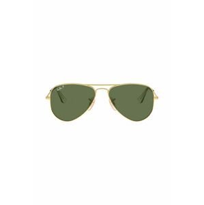 Dětské sluneční brýle Ray-Ban Junior Aviator zelená barva, 0RJ9506S-Polarized