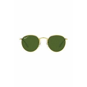 Dětské sluneční brýle Ray-Ban JUNIOR ROUND zelená barva, 0RJ9547S