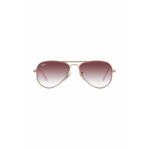 Dětské sluneční brýle Ray-Ban Junior Aviator růžová barva, 0RJ9506S