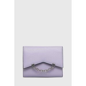 Kožená peněženka Karl Lagerfeld fialová barva