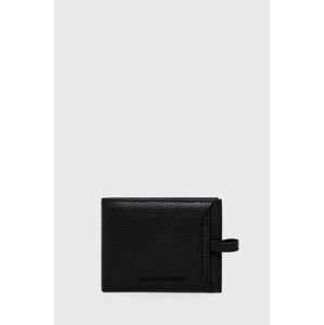 Kožená peněženka Emporio Armani černá barva