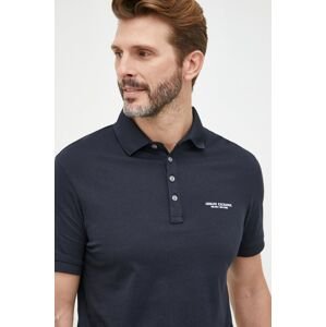 Bavlněné polo tričko Armani Exchange tmavomodrá barva, s potiskem, 8NZF80 Z8H4Z NOS