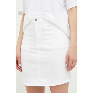 Džínová sukně Armani Exchange bílá barva, mini