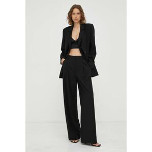 Kalhoty Gestuz dámské, černá barva, jednoduché, high waist, 10905912