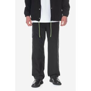 Kalhoty Wood Wood Halsey Crispy Tech Trousers 12245009-1283 BLACK pánské, černá barva, jednoduché