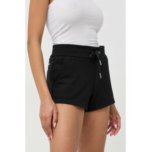 Kraťasy Armani Exchange dámské, černá barva, hladké, high waist, 8NYSBA YJE5Z NOS