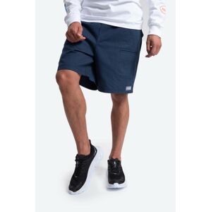 Bavlněné šortky HUF Abbott Easy Short tmavomodrá barva, PT00171-NAVY