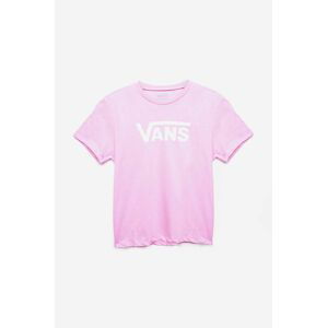 Dětské bavlněné tričko Vans růžová barva, s potiskem