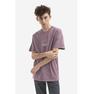 Bavlněné tričko HUF Dyed T-Shirt fialová barva, s potiskem, TS01807-GREEN