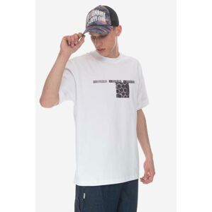 Bavlněné tričko Wood Wood Haider Texture T-shirt 12245706-2106 ANTHRACITE bílá barva, s potiskem