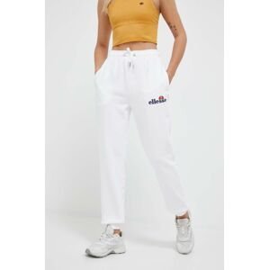 Kalhoty Ellesse dámské, bílá barva, hladké, SGK13459-011