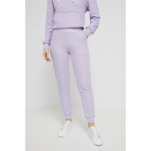 Kalhoty UGG dámské, fialová barva, hladké