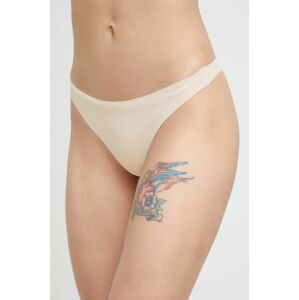 Tanga HUGO 3-pack béžová barva