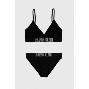 Dvoudílné dětské plavky Calvin Klein Jeans černá barva