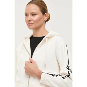 Mikina Armani Exchange dámská, béžová barva, s kapucí, s potiskem