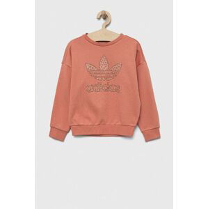 Dětská mikina adidas Originals oranžová barva, s potiskem