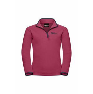 Dětská mikina Jack Wolfskin TAUNUS Halfzip růžová barva, hladká