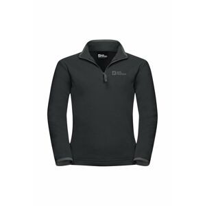 Dětská mikina Jack Wolfskin TAUNUS HALFZIP černá barva, hladká