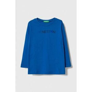 Dětská bavlněná košile s dlouhým rukávem United Colors of Benetton s potiskem