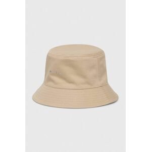 Oboustranný bavlněný klobouk Calvin Klein béžová barva, bavlněný