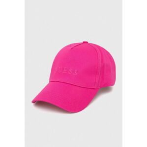 Kšiltovka Guess růžová barva, s aplikací