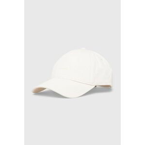 Bavlněná baseballová čepice HUGO bílá barva