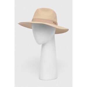 Vlněný klobouk Polo Ralph Lauren béžová barva, vlněný