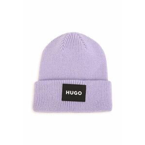 Dětska čepice HUGO fialová barva
