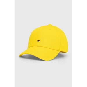 Bavlněná baseballová čepice Tommy Hilfiger žlutá barva