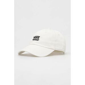 Bavlněná baseballová čepice Vans bílá barva, s aplikací