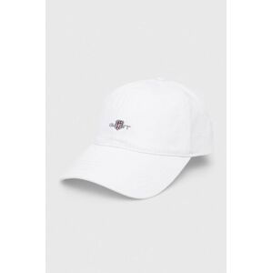 Bavlněná baseballová čepice Gant bílá barva, s aplikací