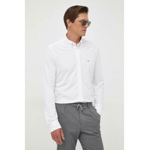 Košile Tommy Hilfiger pánská, bílá barva, slim, s límečkem button-down