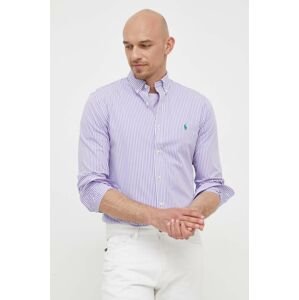 Košile Polo Ralph Lauren pánská, fialová barva, regular, s límečkem button-down