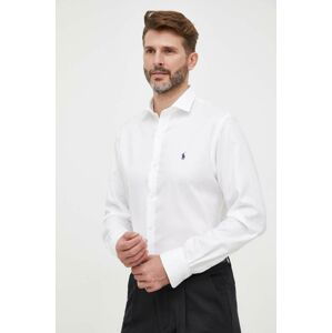 Košile Polo Ralph Lauren bílá barva, slim, s italským límcem, 712873368