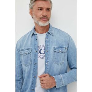 Džínová košile Pepe Jeans Hammond pánská, regular, s klasickým límcem