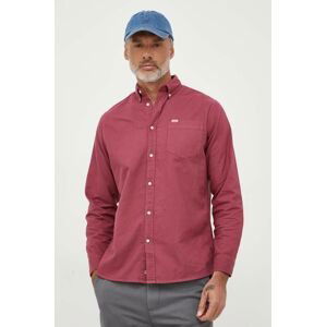 Košile Pepe Jeans Fabio růžová barva, regular, s límečkem button-down