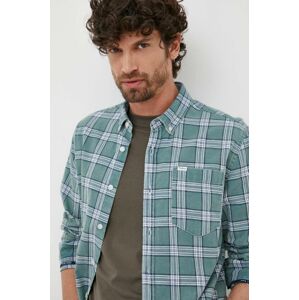 Košile Pepe Jeans Crow zelená barva, slim, s límečkem button-down