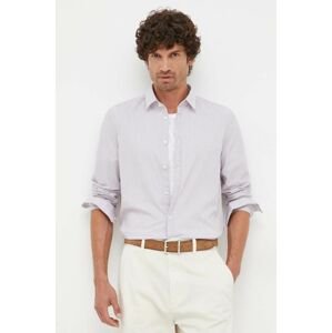 Košile Sisley fialová barva, regular, s klasickým límcem