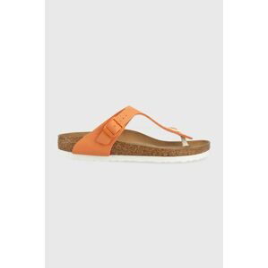 Žabky Birkenstock Gizeh dámské, oranžová barva, na plochém podpatku, 1025560