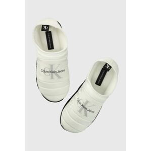 Pantofle Calvin Klein Jeans HOME SLIPPER MONO WN bílá barva, YW0YW00747