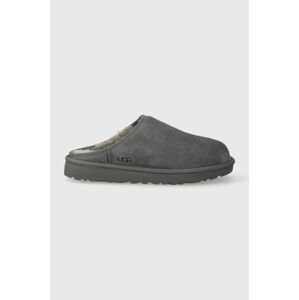 Semišové papuče UGG Classic Slip-On šedá barva, 1129290