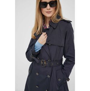 Trench kabát Lauren Ralph Lauren dámský, tmavomodrá barva, přechodný