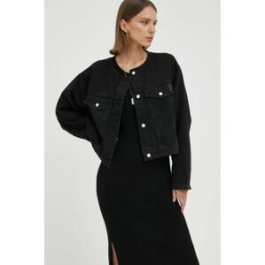 Džínová bunda Marc O'Polo DENIM dámská, černá barva, přechodná, oversize