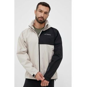 Nepromokavá bunda adidas TERREX Multi RAIN.RDY pánská, béžová barva