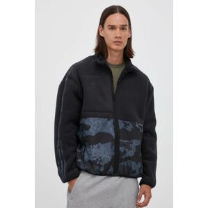 Oboustranná mikina adidas Originals pánská, černá barva, vzorovaná