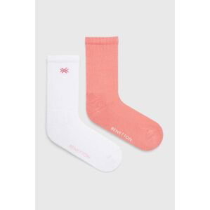 Ponožky United Colors of Benetton 2-pack růžová barva