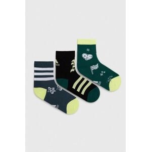 Dětské ponožky adidas Performance 3-pack zelená barva